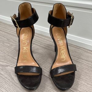 Calvin Klein Black Strap Heels